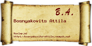 Bosnyakovits Attila névjegykártya