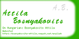 attila bosnyakovits business card